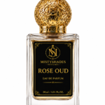 MistyShades Rose Oud Extrait de Parfum 30ml unisex perfume with Turkish rose, oud, sandalwood, amber, vanilla and white musk