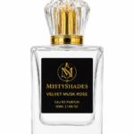 MistyShades Velvet Musk Rose Eau de Parfum 50ml unisex perfume with fresh rose, citrus, musk and warm amber