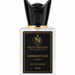 MistyShades Midnight Oud Eau de Parfum 30ml unisex perfume with bergamot, black pepper, cardamom, oud, amber, patchouli and musk